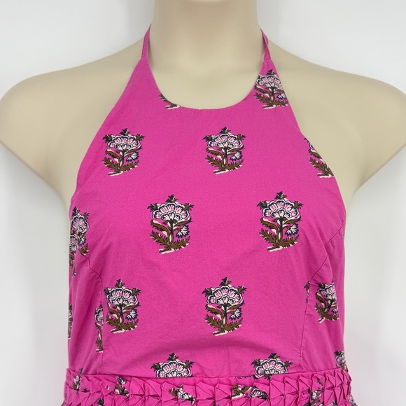 Rhode Salena Dress Cotton Marigold Flower Hot Pink Size S - Picture 4 of 8